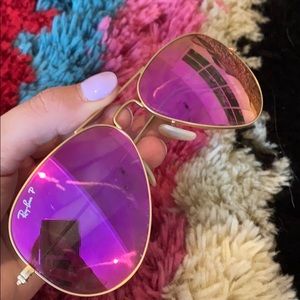 Polarized Pink aviator Ray Bans
